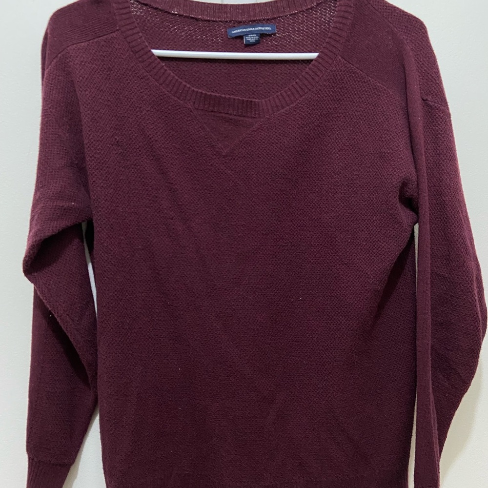 maroon small amari can eagle sweater